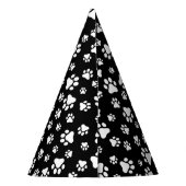 手のパターン、手のプリント、白黒 パーティーハット (裏面)