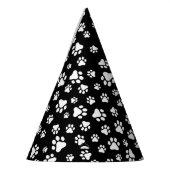 手のパターン、手のプリント、白黒 パーティーハット (左)