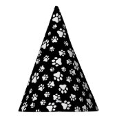 手のパターン、手のプリント、白黒 パーティーハット (右)