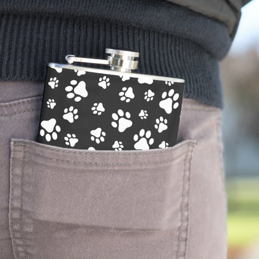 手のパターン、手のプリント、白黒 フラスク (インサイチュ)