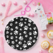 手のパターン、手のプリント、白黒 ペーパープレート (パーティー)