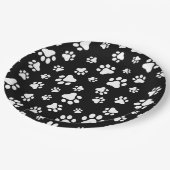 手のパターン、手のプリント、白黒 ペーパープレート (アングル)