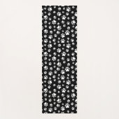 手のパターン、手のプリント、白黒 ヨガマット (正面)