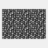 手のパターン、手のプリント、白黒 ラッピングペーパーシート (正面3)