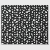 手のパターン、手のプリント、白黒 ラッピングペーパー (フラット)