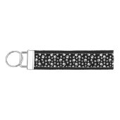 手のパターン、手のプリント、白黒 リストバンドキーホルダー (鍵左)