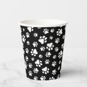 手のパターン、手のプリント、白黒 紙コップ (正面)