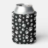 手のパターン、手のプリント、白黒 缶クーラー (缶正面)