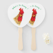 手のファよくはしゃぐン驚く奇妙な鶏のファーム ハンドファン (正面&裏面)