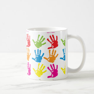 手のプリント コーヒーマグカップ