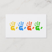 手のプリント、 名刺 (裏面)