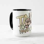 手のマグカップに話す – スタイル、色を選択 マグカップ (正面左)