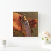 手のマス スクエア壁時計 (ホーム)