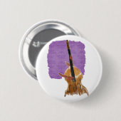 手のミュージシャンが付いている直立した音響の低音 缶バッジ (正面&裏面)