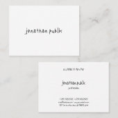 手のモダンスクリプト文字プロフェッショナルミニマリスト 名刺 (正面/裏面)