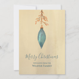 手のモダン水絵を描色のターコイズ シーズンカード