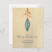 手のユニーク水絵を描色のターコイズ シーズンポストカード (正面/裏面)