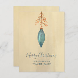 手のユニーク水絵を描色のターコイズ ポストカード