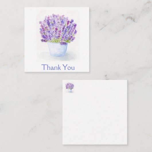 手のルーズ絵を描ウォーターの色ラベンダーありがとう エンクロージャーカード (正面/裏面)