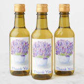 手のルーズ絵を描ウォーターの色ラベンダーありがとう ワインラベル (ボトル)