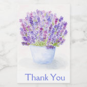 手のルーズ絵を描ウォーターの色ラベンダーありがとう ワインラベル (シングルラベル)