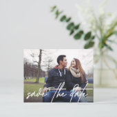 手のレタリング日付の写真を保存モダンする 案内ポストカード (スタンド正面)