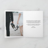 手のレタリング素朴写真の結婚サンキューカード サンキューカード (内部)