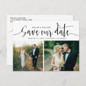 手のレタリング2枚の写真はがきを保存 案内ポストカード (正面/裏面)