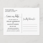 手のレタリング2枚の写真はがきを保存 案内ポストカード (裏面)