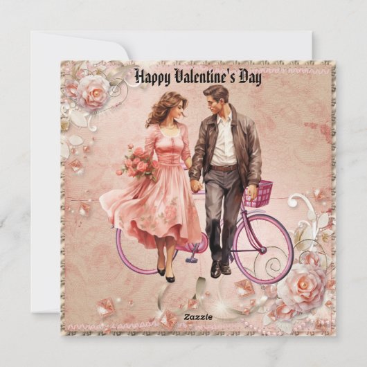 手のロマンチックなバレンタインデーのカップルの写真を保持 シーズンカード (裏面)