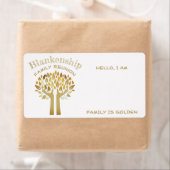 手の上のツリー葉懇親会ファミリのラベル名タグ ラベル (インサイチュ)