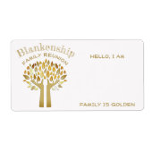 手の上のツリー葉懇親会ファミリのラベル名タグ ラベル (正面)