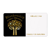 手の上のツリー葉懇親会ファミリのラベル名タグ ラベル (正面)