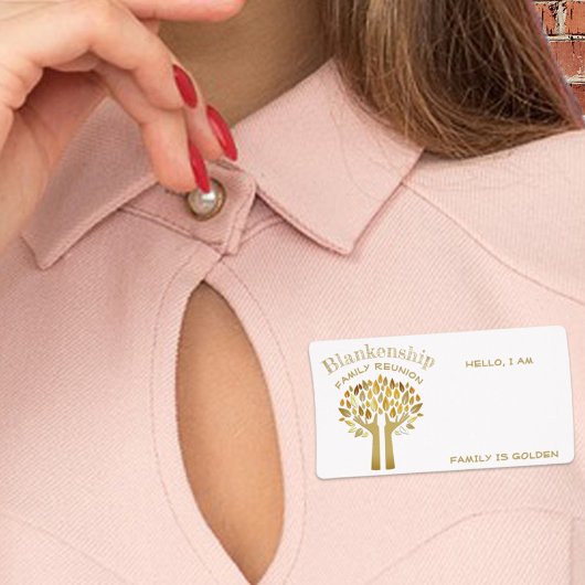 手の上のツリー葉懇親会ファミリのラベル名タグ ラベル