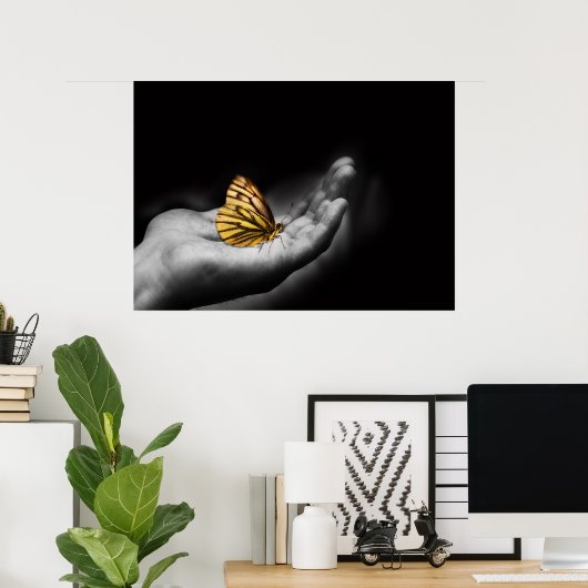 手の上の蝶 ポスター (ホームオフィス)