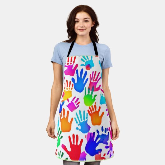 手の世界 エプロン (着用した状態)