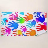 手の世界 ビーチタオル (正面)