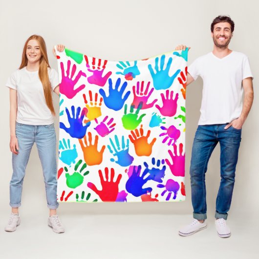 手の世界 フリースブランケット (インサイチュ)