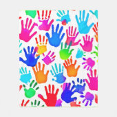 手の世界 フリースブランケット (正面)