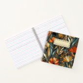 手の中のゴールデンバードとオレンジの野絵を描花 ノートブック (内部)
