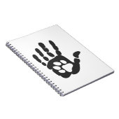 手の中の手の印刷 – 背景色を選択 ノートブック (右側)