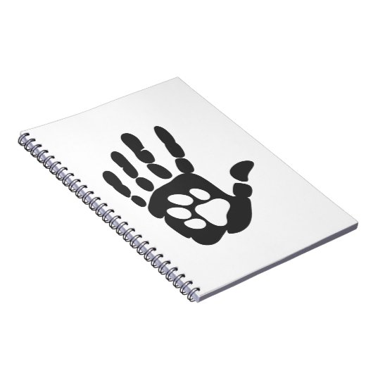 手の中の手の印刷 – 背景色を選択 ノートブック (右側)