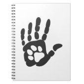 手の中の手の印刷 – 背景色を選択 ノートブック (正面)
