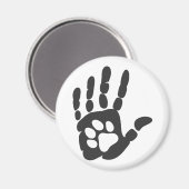 手の中の手の印刷 – 背景色を選択 マグネット (正面/裏面)