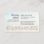 手の中の手 – 犬のトレーナー – 水色 名刺 (裏面)