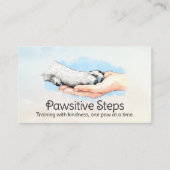 手の中の手 – 犬のトレーナー – 水色 名刺 (正面)