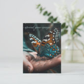 手の中の蝶カスタマイズ可能 ポストカード (スタンド正面)
