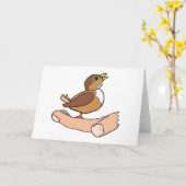 手の中の鳥 カード (黄色い花)