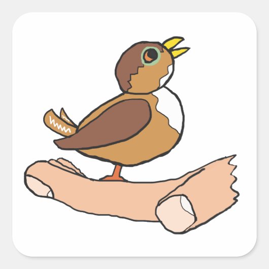 手の中の鳥 スクエアシール (正面)