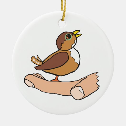 手の中の鳥 セラミックオーナメント (正面)